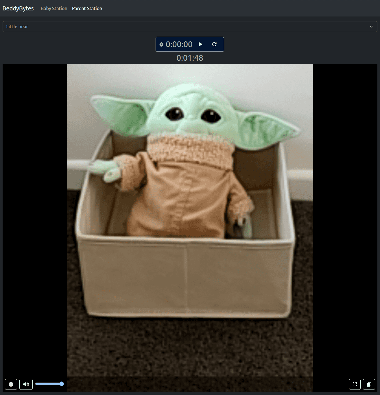 BeddyBytes parent station monitoring on a laptop